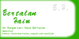 bertalan haim business card